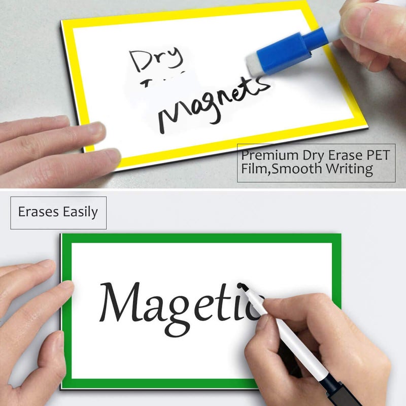 ZHIDIAN Magnetic Dry Erase Labels Ultra-Large 6x3.5Inch, 5Pcs Thick Dry Erase Magnets Rewritable Magnetic Labels Blank, Big Reusable Cards Sticky Signs Labels for Whiteboards Locker Classroom - Image 4